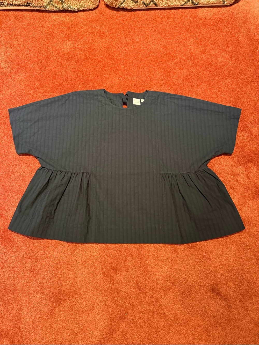 Beyond Nine Marlow Cotton Top in Black Self Stripe - Picture 6 of 7